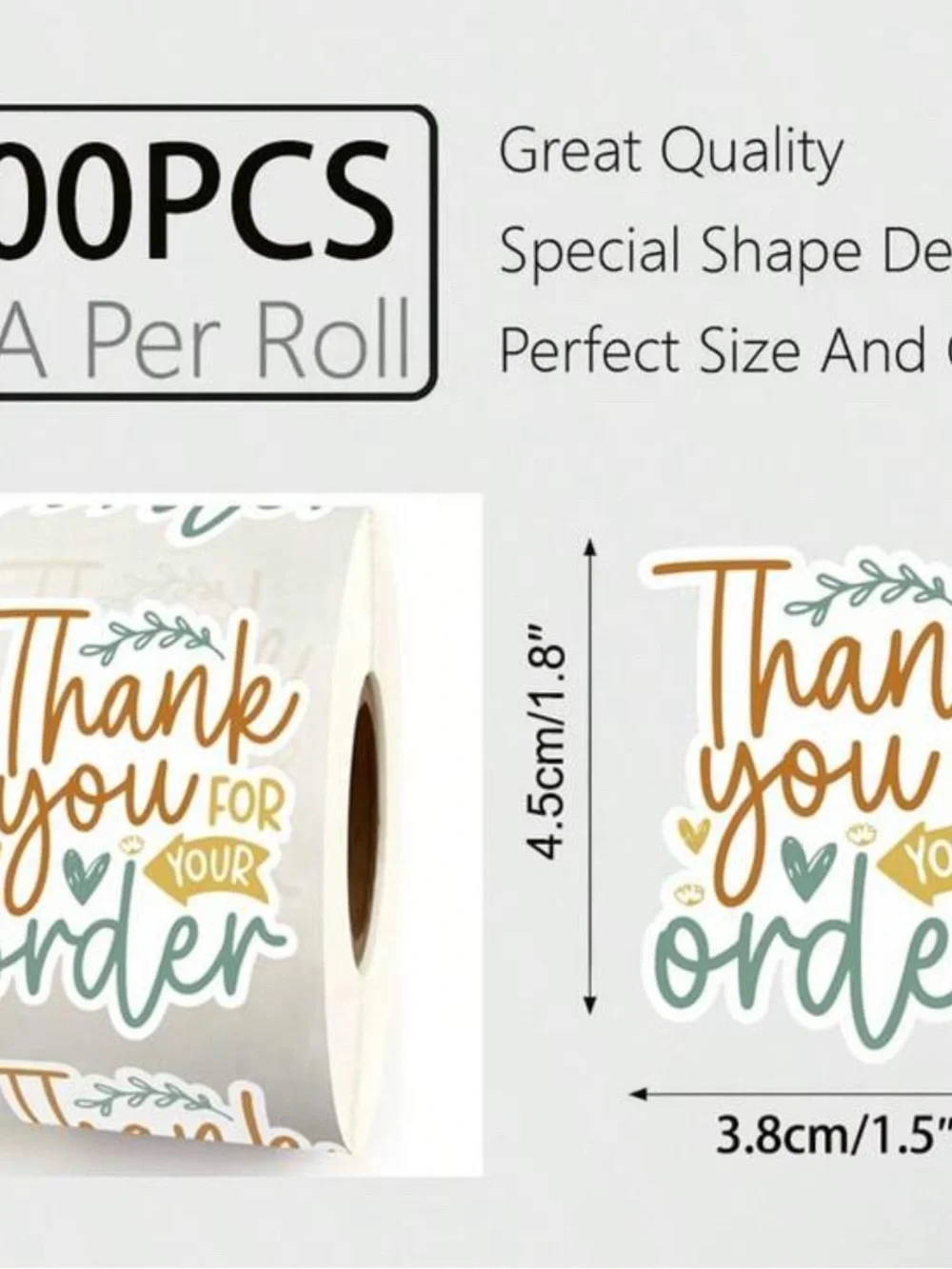 200 roll Thank you for your order stickers.